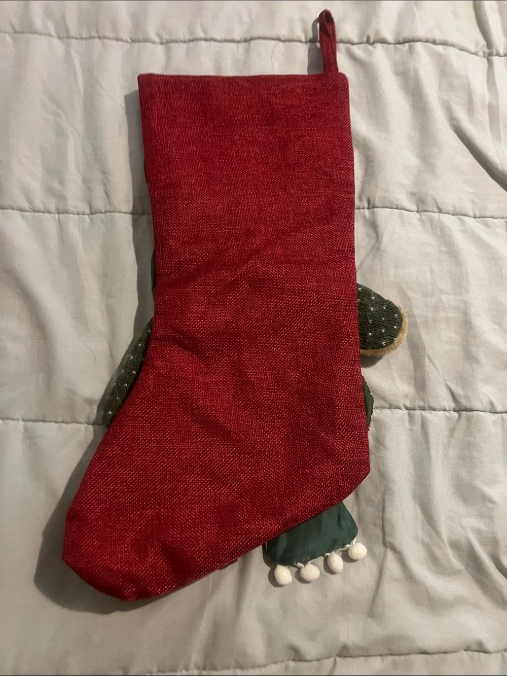 Holiday Snowman Christmas Stocking - Red & Green